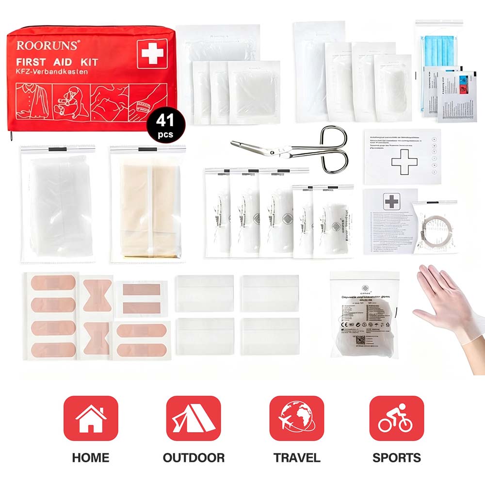Travel Accessories Needed - Travel Essentials First Aid Kit 41pcs