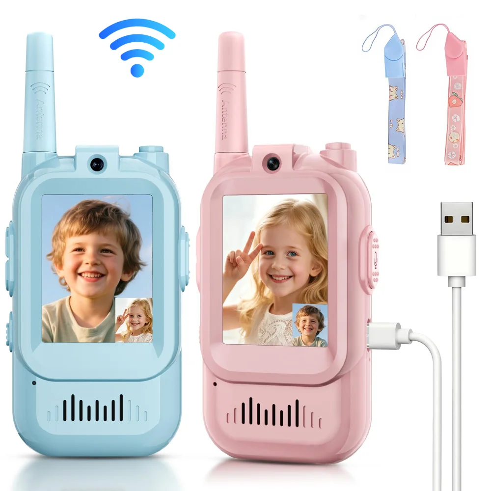 Travel Accessories For Toddlers - 2PCS Video Walkie Talkies for Kids