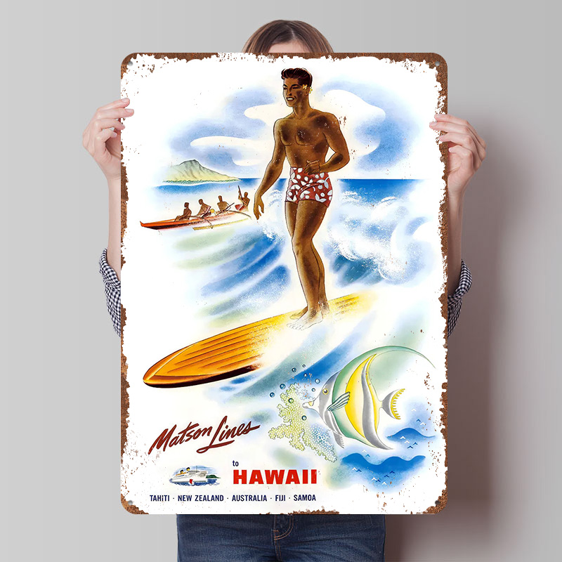Travel Accessories Hawaii - Vintage Matson Lines Hawaii Travel Poster