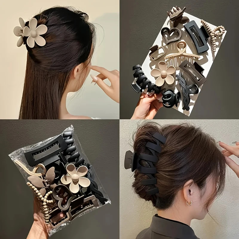 Travel Accessories Store - 11Pcs Assorted Hair Claw Clips Versatile