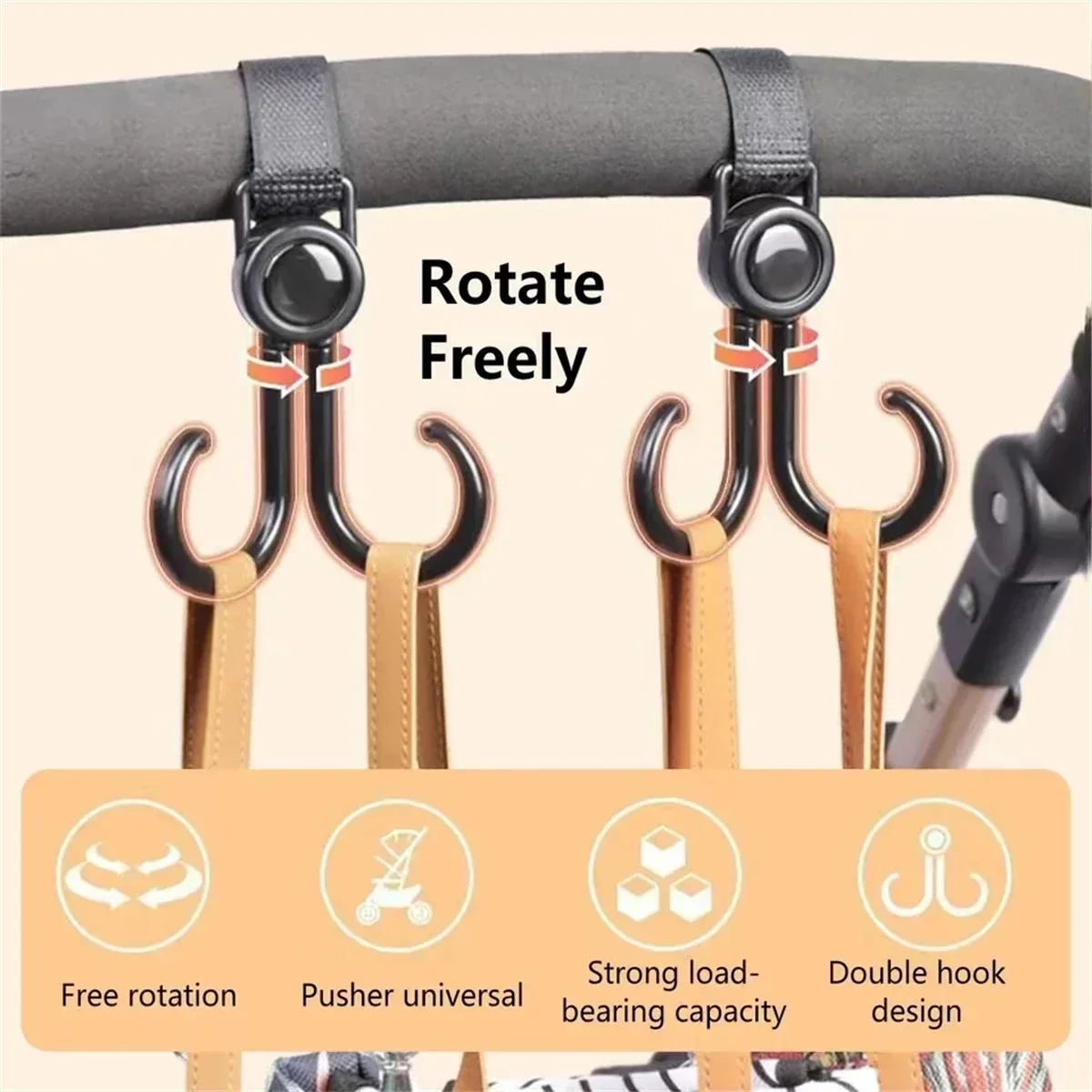 Rotatable Double Hooks Baby St - Travel Accessories For 2 Year Old recension och pris