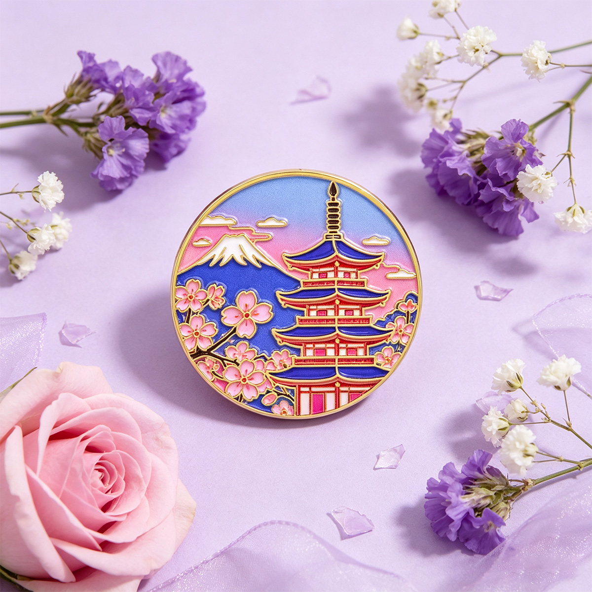 Japanese Cherry Blossom Enamel - Travel Accessories Jewelry recension och pris