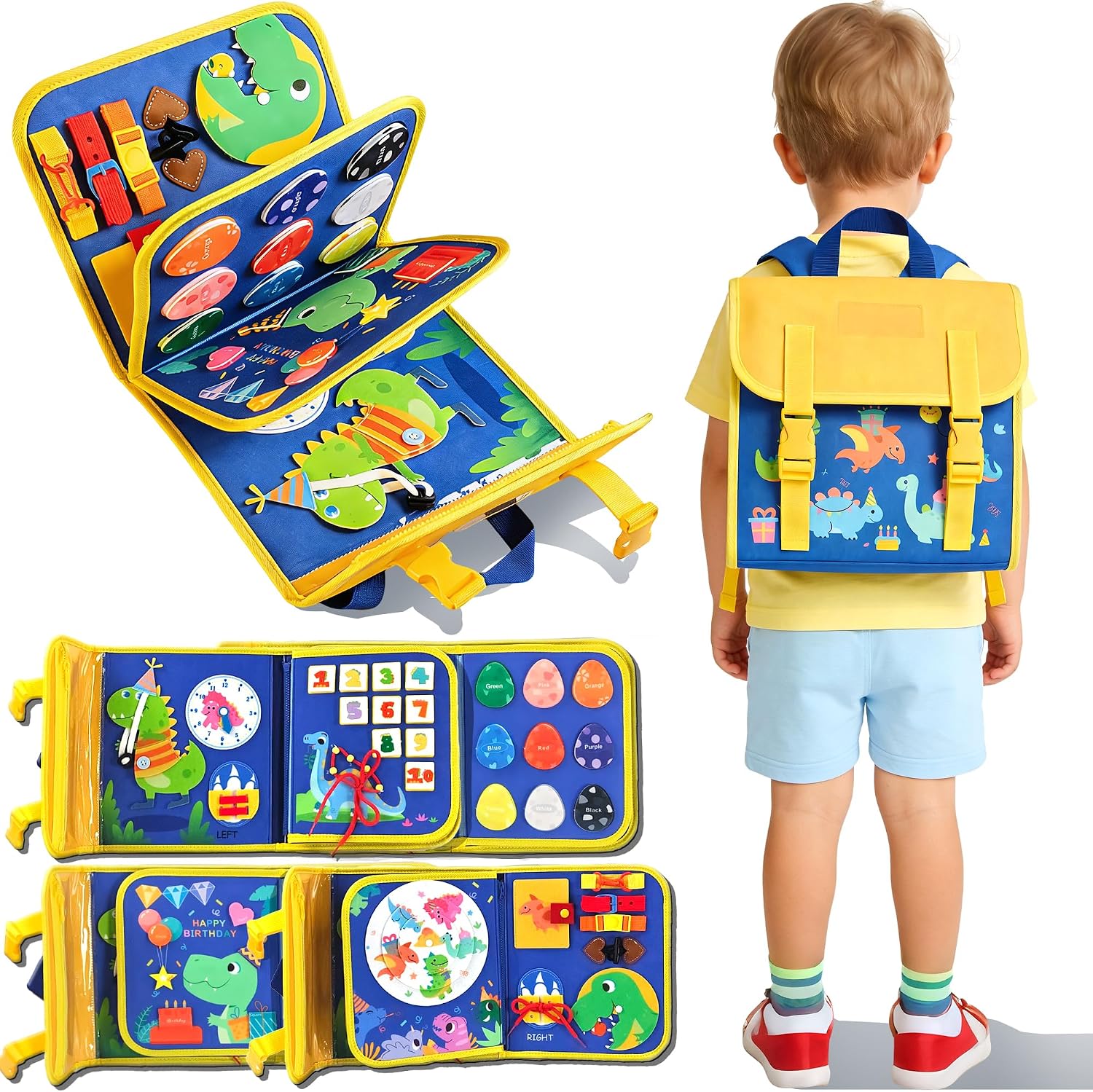 Dinosaur Toddler Busy Board Ba - Travel Accessories For Toddlers recension och pris