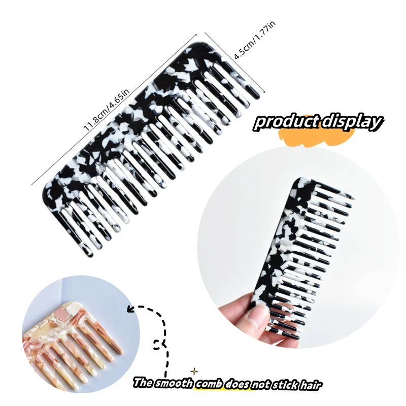 Wide Teeth Acetate Hair Combs  - Travel Accessories Needed recension och pris