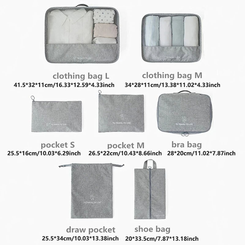 7 Piece Travel Packing Cubes S - Travel Accessories Pouch For Women recension och pris