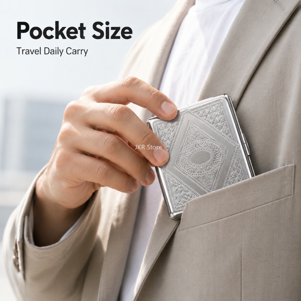 Stainless Steel Cigarette Box  - Travel Accessories Us recension och pris