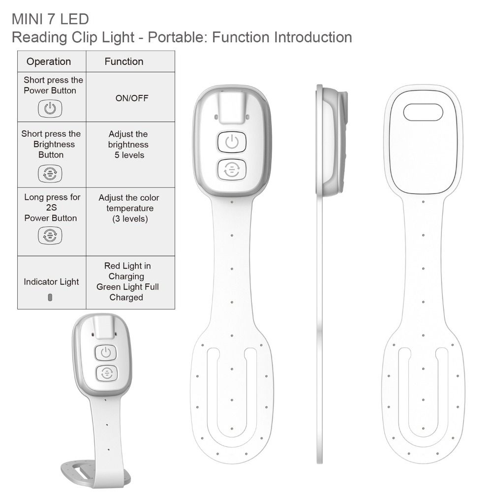 2-in-1 Clip-On Book Light with - Travel Reading Accessories recension och pris
