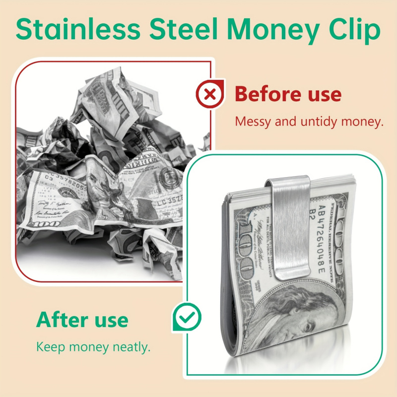 20PCS Stainless Steel Silver S - Travel Wallet Slim recension och pris