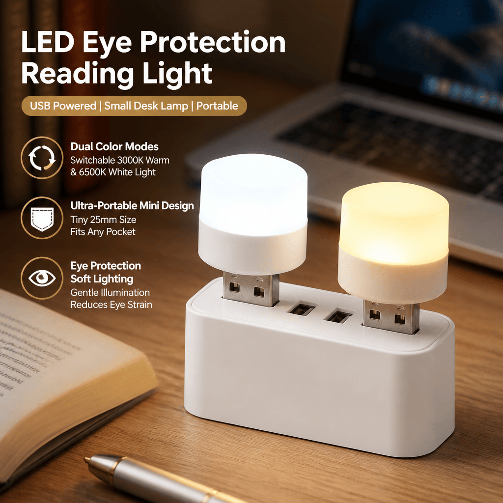 USB LED Light Portable Reading - Travel Reading Accessories recension och pris