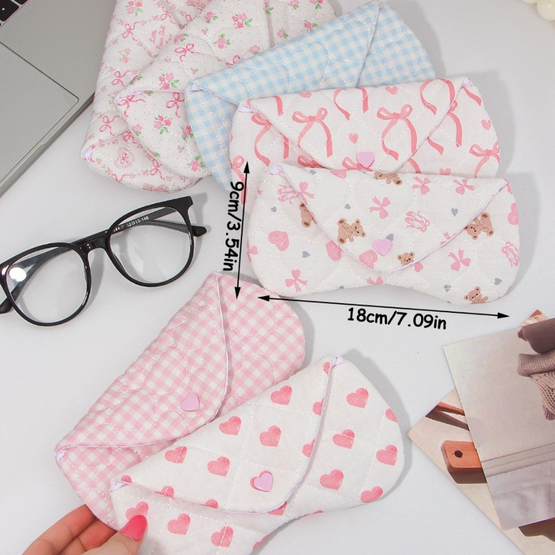Ins Korean Plaid Fabric Heart  - Travel Accessories Pouch For Women recension och pris