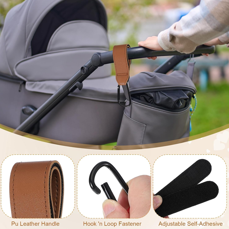 2Pcs Leather Cart Hooks Baby S - Travel Accessories For 2 Year Old recension och pris