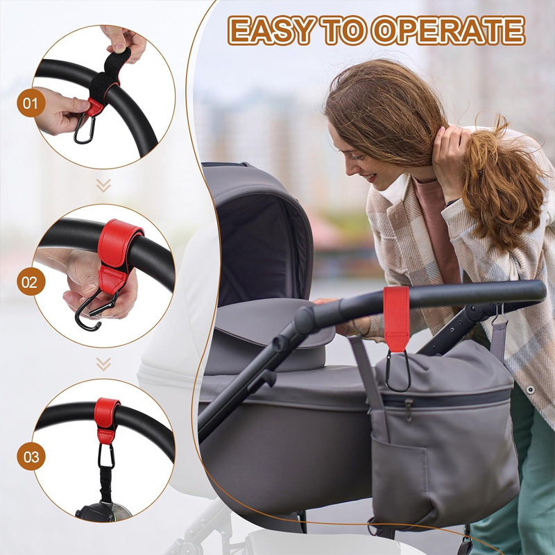 2Pcs Leather Cart Hooks Baby S - Travel Accessories For 2 Year Old recension och pris
