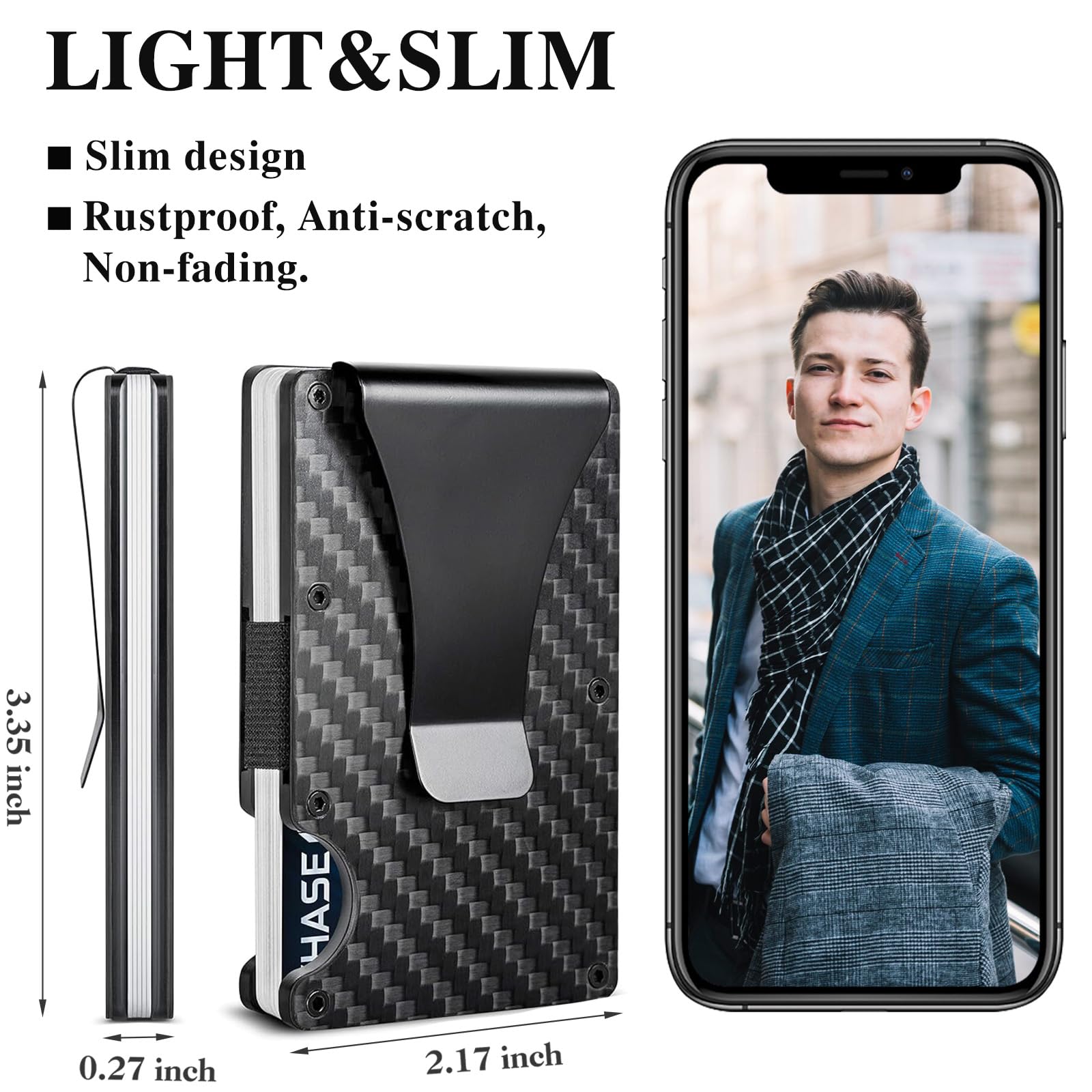 Carbon Fiber Wallet, Metal Mon - Travel Wallet Slim recension och pris