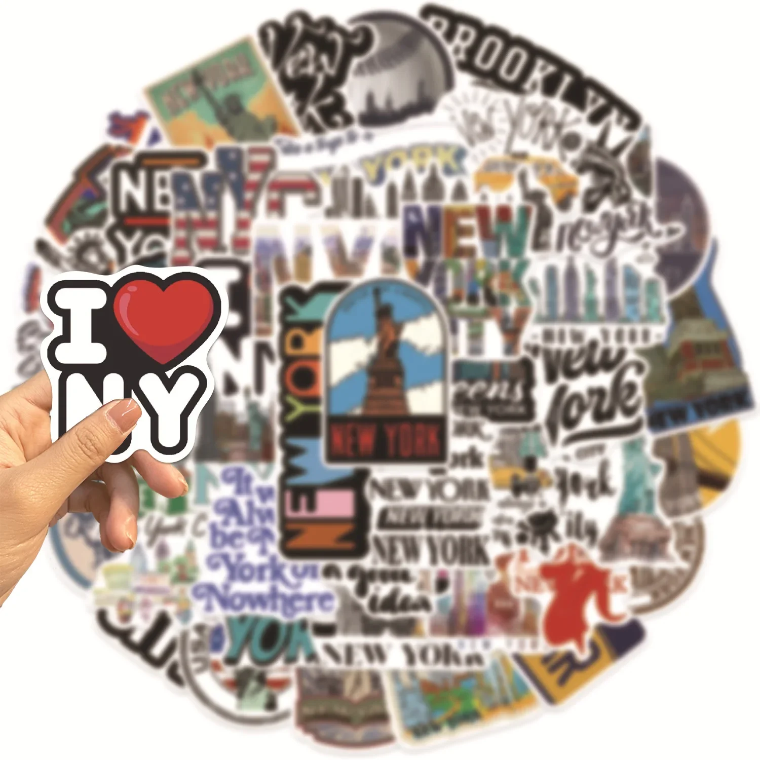 50/100pcs Cute New York City T - Travel Accessories New York recension och pris