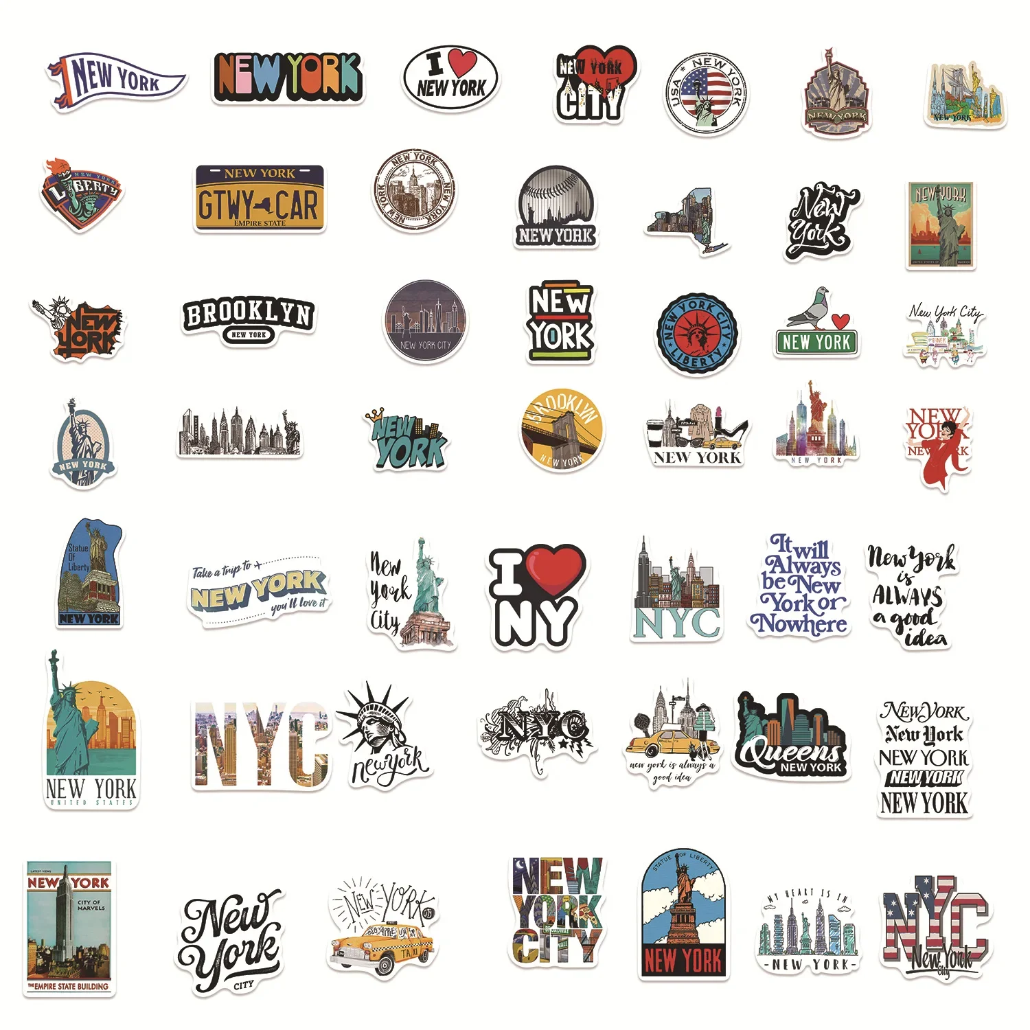 50/100pcs Cute New York City T - Travel Accessories New York recension och pris