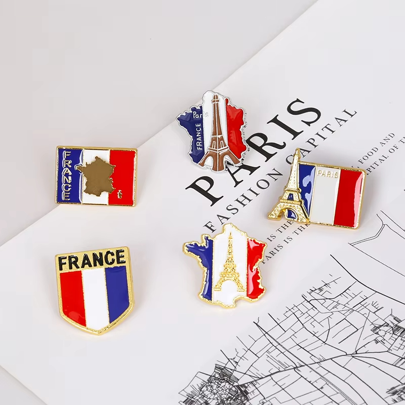 France Flag Enamel Pins Eiffel - Travel Accessories Jewelry recension och pris