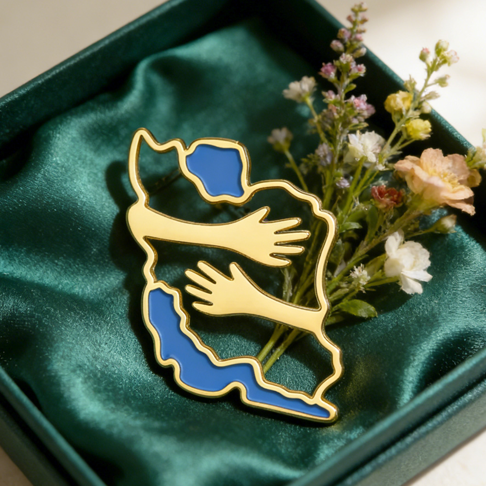 Dawapara Iran Map Shape Brooch - Travel Accessories Jewelry recension och pris