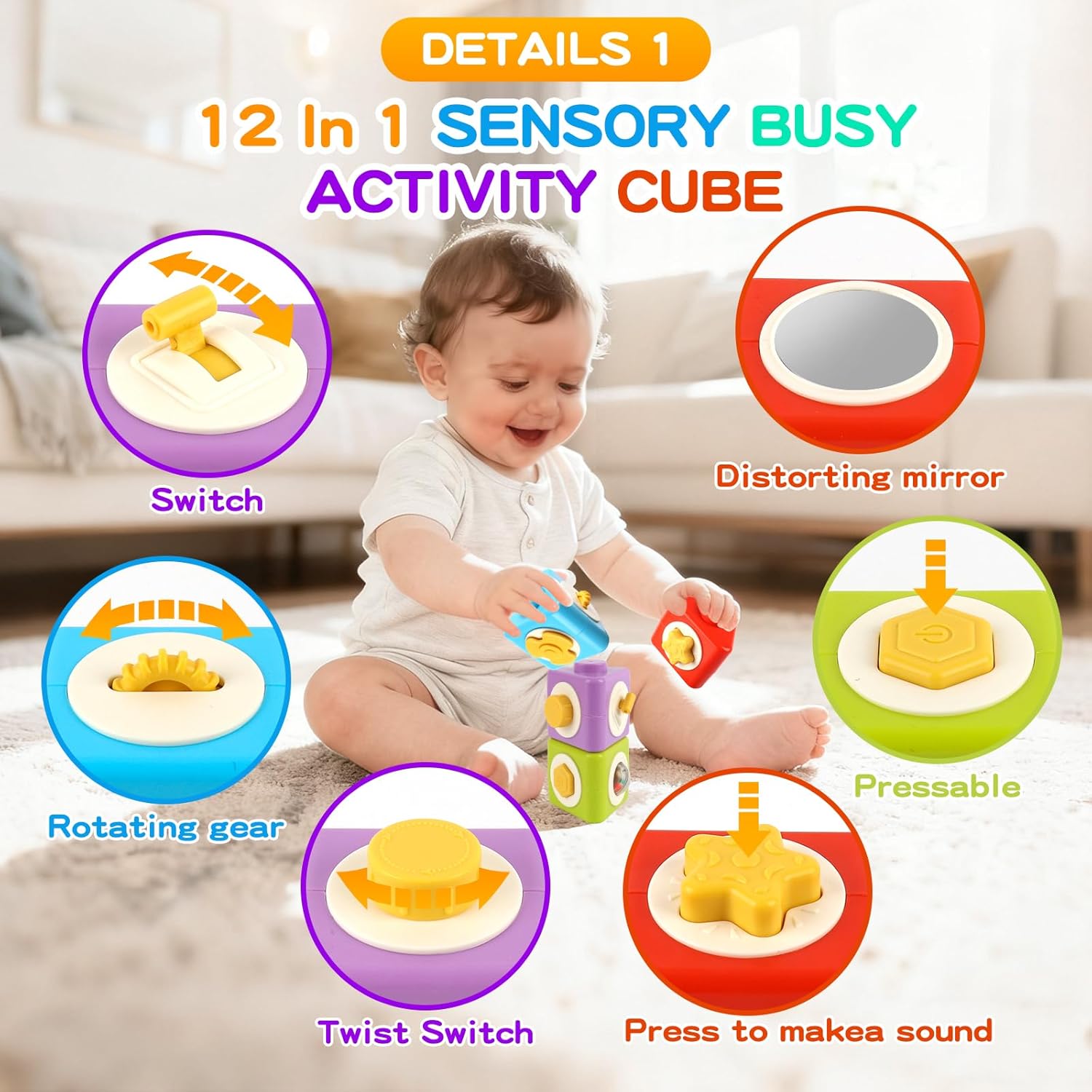 Montessori Activity Cube Busy  - Travel Accessories For Toddlers recension och pris