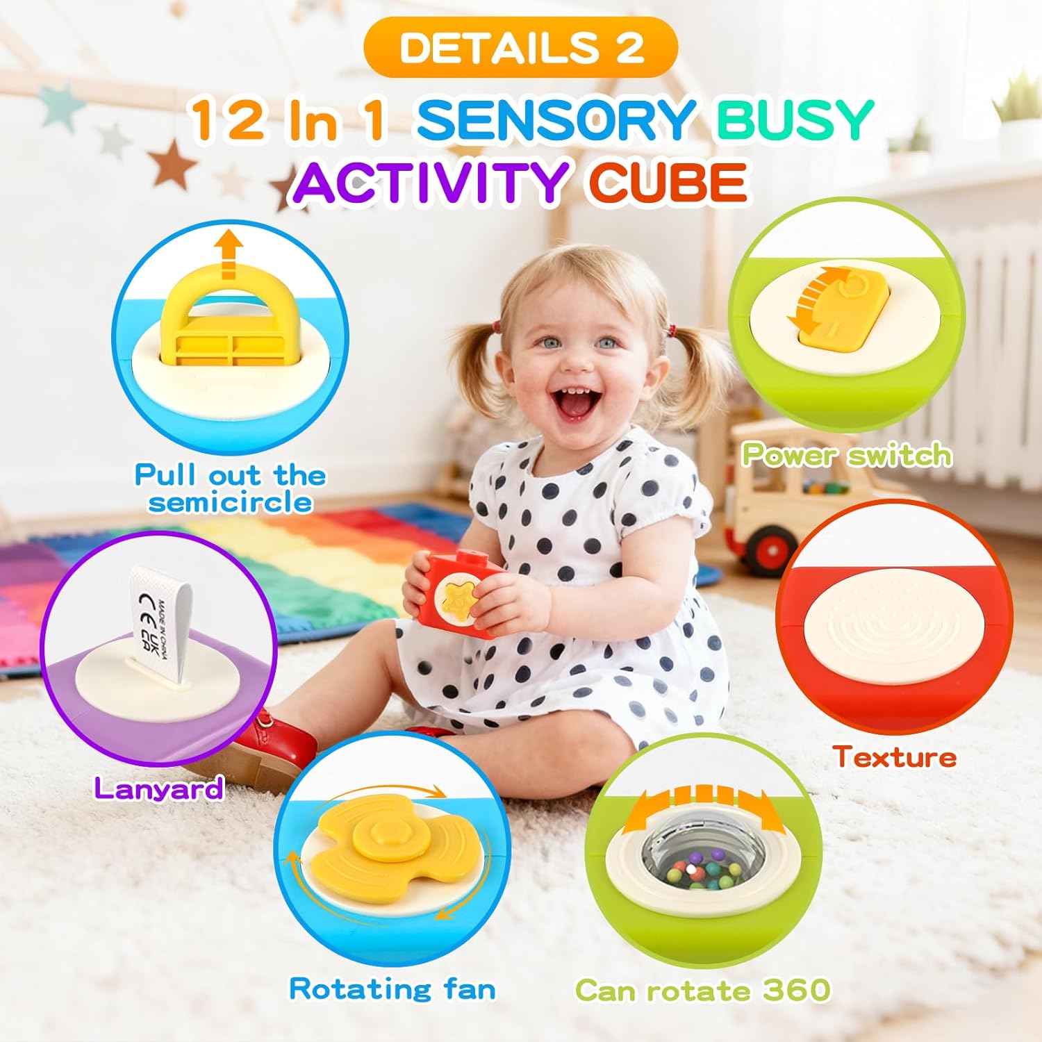 Montessori Activity Cube Busy  - Travel Accessories For Toddlers recension och pris